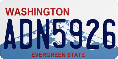 WA license plate ADN5926