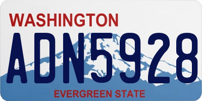WA license plate ADN5928