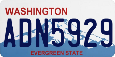 WA license plate ADN5929