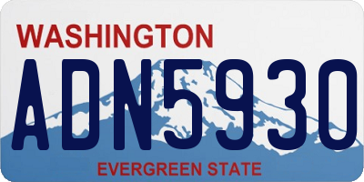 WA license plate ADN5930