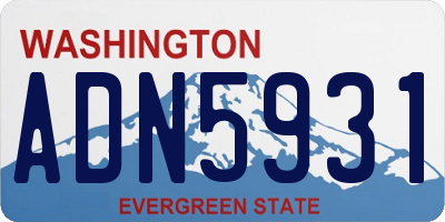 WA license plate ADN5931