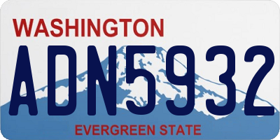 WA license plate ADN5932