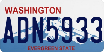 WA license plate ADN5933