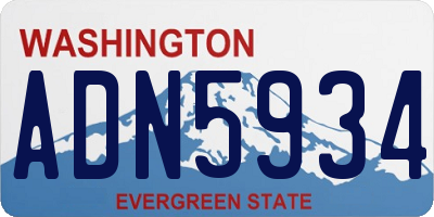 WA license plate ADN5934