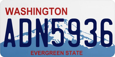 WA license plate ADN5936