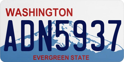 WA license plate ADN5937