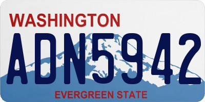 WA license plate ADN5942