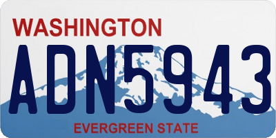 WA license plate ADN5943