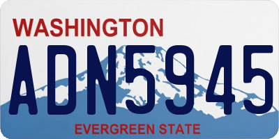 WA license plate ADN5945
