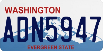 WA license plate ADN5947