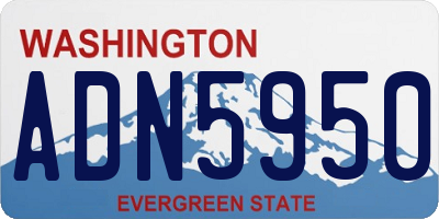 WA license plate ADN5950