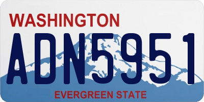 WA license plate ADN5951