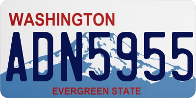 WA license plate ADN5955