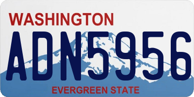 WA license plate ADN5956