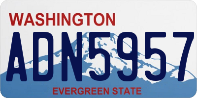 WA license plate ADN5957