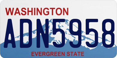 WA license plate ADN5958