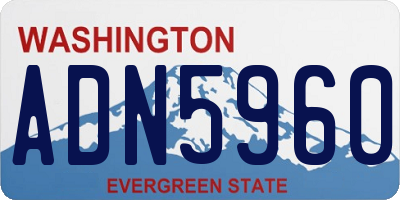 WA license plate ADN5960