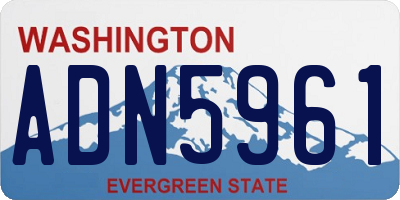 WA license plate ADN5961