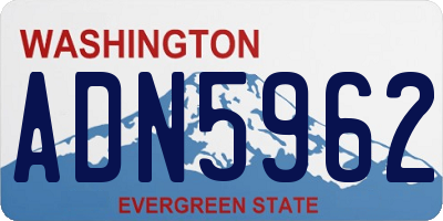 WA license plate ADN5962