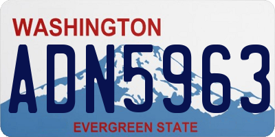 WA license plate ADN5963