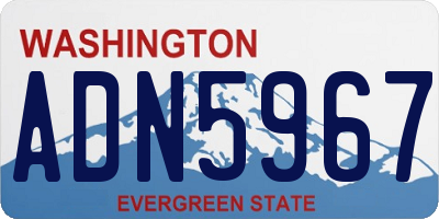 WA license plate ADN5967