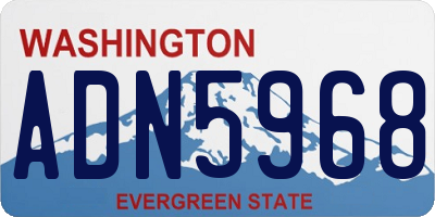WA license plate ADN5968