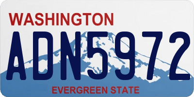 WA license plate ADN5972