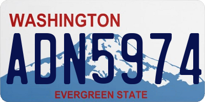 WA license plate ADN5974