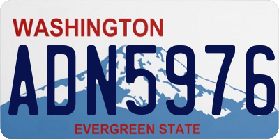 WA license plate ADN5976