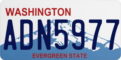 WA license plate ADN5977