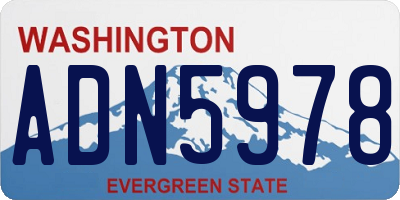 WA license plate ADN5978