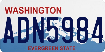 WA license plate ADN5984