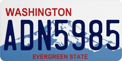 WA license plate ADN5985