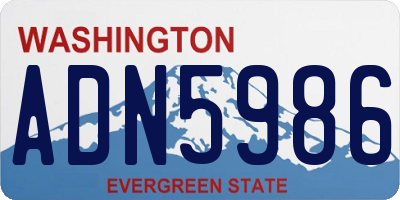 WA license plate ADN5986