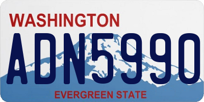 WA license plate ADN5990