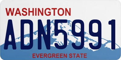 WA license plate ADN5991
