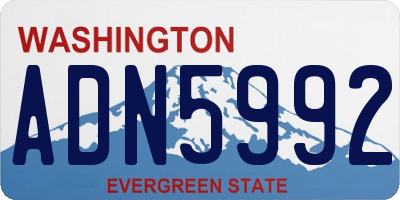 WA license plate ADN5992
