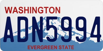 WA license plate ADN5994