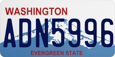 WA license plate ADN5996