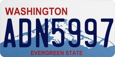 WA license plate ADN5997