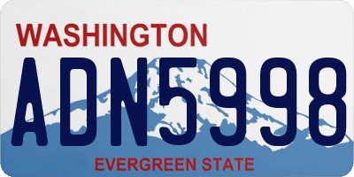 WA license plate ADN5998