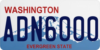 WA license plate ADN6000