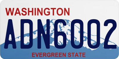 WA license plate ADN6002