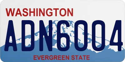 WA license plate ADN6004