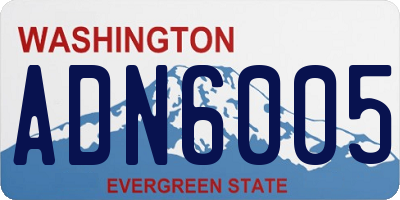 WA license plate ADN6005