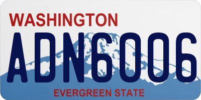WA license plate ADN6006