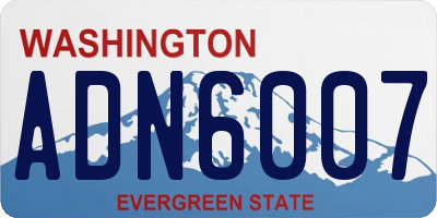WA license plate ADN6007