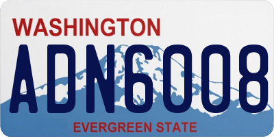 WA license plate ADN6008