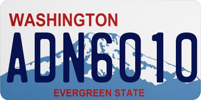 WA license plate ADN6010