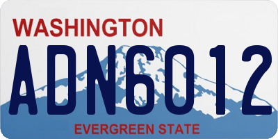 WA license plate ADN6012